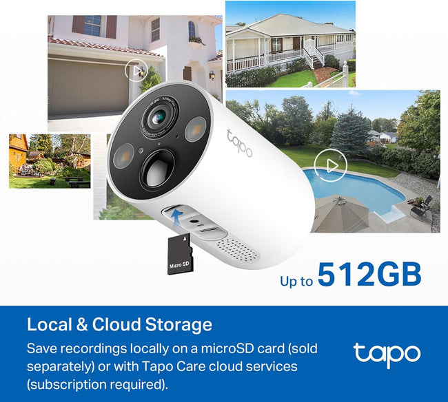 Tapo MagCam 2K+ Outdoor Wireless Security Camera - Battery Power with Solar Charging, Magnetic Mount, Person/Vehicle Detection, Subscription-Free Local Storage or Optional Cloud, Works with Alexa