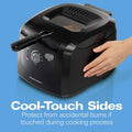 Hamilton Beach Cool Touch Electric Deep Fryer with Basket and Lid, 2 Liters / 8 Cups Oil Capacity, Adjustable Temperature, 1500 Watts for Fast Heat-up, viewing Window Easy to Clean, Black (35021)
