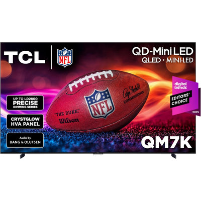 TCL 98 Inch Class QM7K Series | Mini LED QLED 4K HDR | 98QM7K, 2025 Model | 120HZ-144HZ Anti Reflective Screen Smart Google TV Dolby Atmos Onkyo Audio | Voice Remote Alexa Gaming Streaming Television
