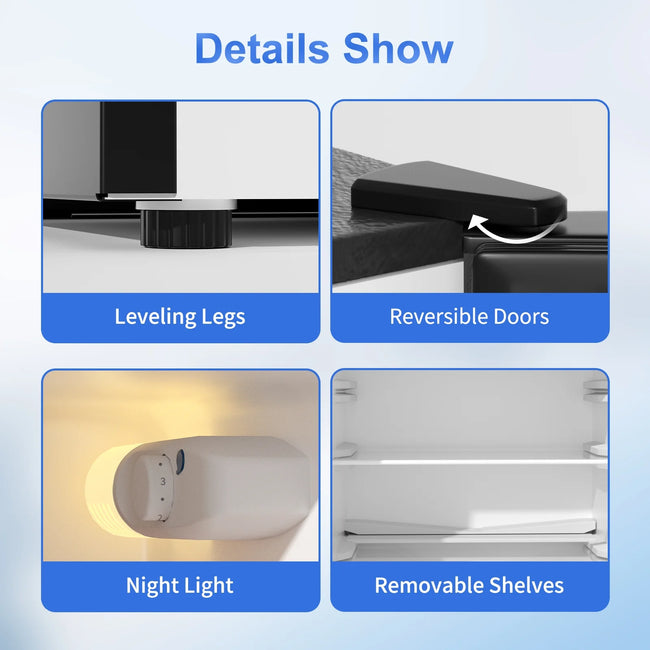 BANGSON 4.0 Cu.Ft small refrigerator with freezer,mini refrigerator with freezer, 2 Doors, Compact Fridge for Apartment Bedroom Dorm and Office, 5 Settings Temperature Adjustable, Sliv