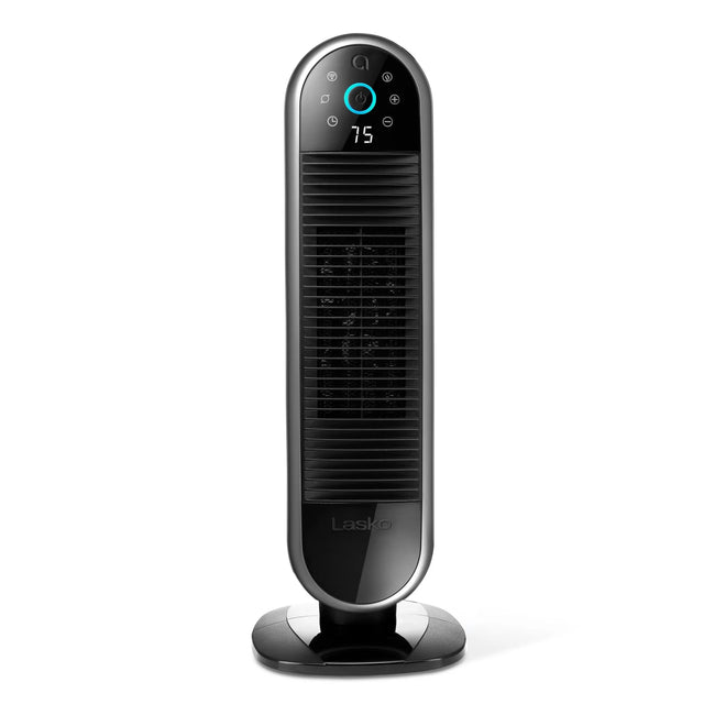 Lasko 22" Smart Tower Heater Powered by Aria, WiFi, Works with Alexa, Google, Black, AR122