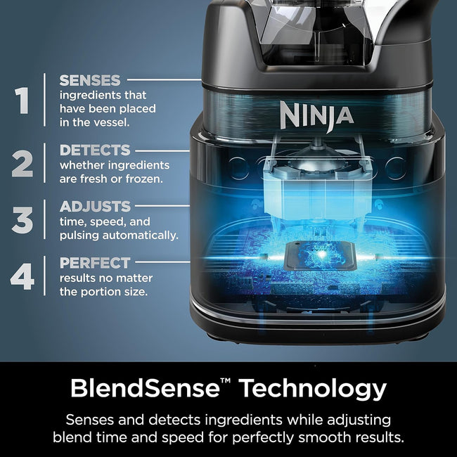 Ninja Blender & Food Processor All-in-One | For-Smoothies, Food and More | Kitchen Countertop | Includes 72 oz. Pitcher & (2) 24 oz. To-Go Cups with Lids | 1800 Watt | Black | TB301