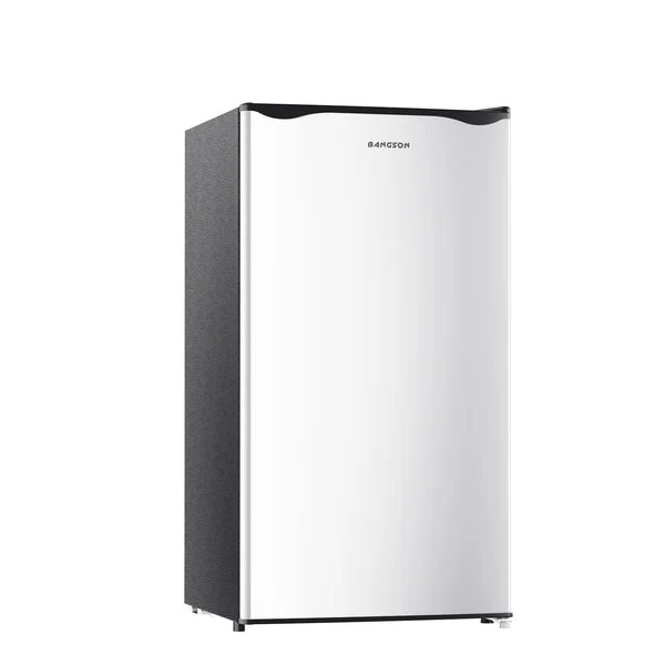 BANGSON 3.2 Cu.ft Mini Fridge with Freezer, Small Refrigerator Single Door - Compact Mini Fridge for Bedroom, Dorm or Office, Adjustable 5-Temp Control, Energy Efficient & Low Noise,, Silver