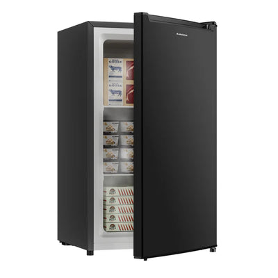 Bangson 2.1 Cu.ft Upright Freezer, Compact Mini Freezer with Reversible Black Door, Black