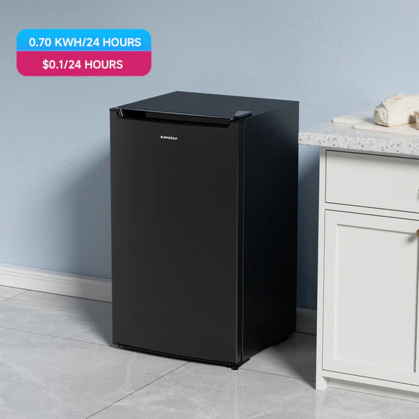Bangson 2.1 Cu.ft Upright Freezer, Compact Mini Freezer with Reversible Black Door, Black