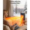 NFTIGB Small Portable Space Heater for Indoor with Remote, 1500W PTC Electric Heaters 70°Rotating, 12 H Timer,3 Modes, New