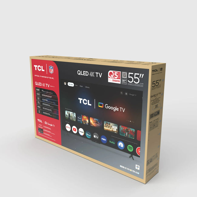 TCL 55" Q Series QLED 4K UHD HDR Smart Google TV (NEW 2025) - Dolby Vision, Dolby Atmos, Motion Rate 240, HDR 10+, Auto Game Mode - 55Q51K