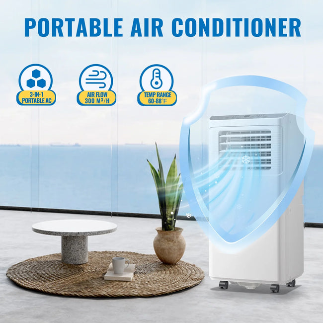 DEMULLER 4400BTU(8000 ASHRAE) Portable Air Conditioner with Remote, Covers up to 250 Sq.Ft. AC Unit