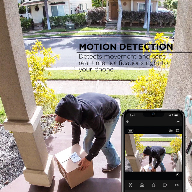 Merkury Smart Outdoor Camera 1080p - Auto-Follow PTZ Security Cam, White (1-Pack)