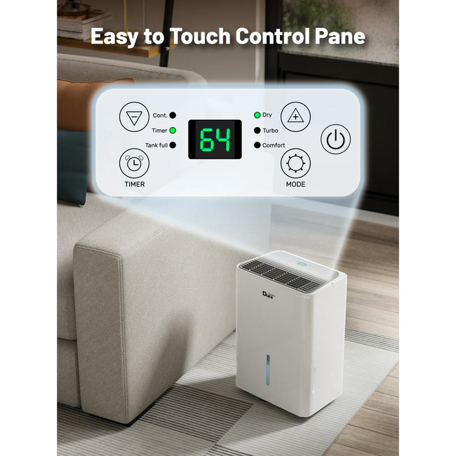 DuraComfort 8 Pints Dehumidifier with Drain Hose, Portable Dehumidifier for Basement and Room, Covers up to 1000 Sq.ft