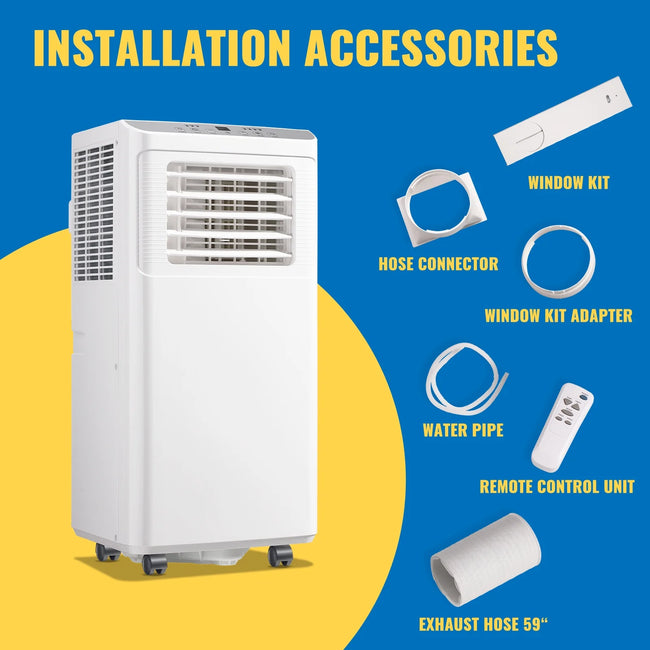 DEMULLER 4400BTU(8000 ASHRAE) Portable Air Conditioner with Remote, Covers up to 250 Sq.Ft. AC Unit