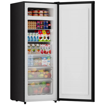 BANGSON 7.0 Cu.ft Upright Freezer,Convertible Upright Freezer/Refrigerator, Garage Ready Single Door Compact Freezer for Kitchen, Apartment, Office - Silver